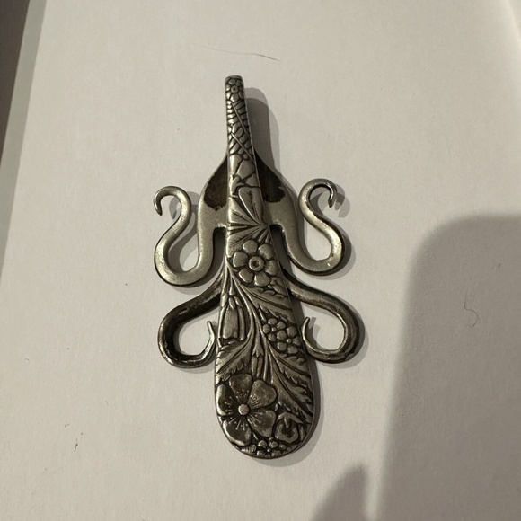 Vintage Sterling Silver Hand Crafted Fork Pendant for Necklace - Picture 2 of 3